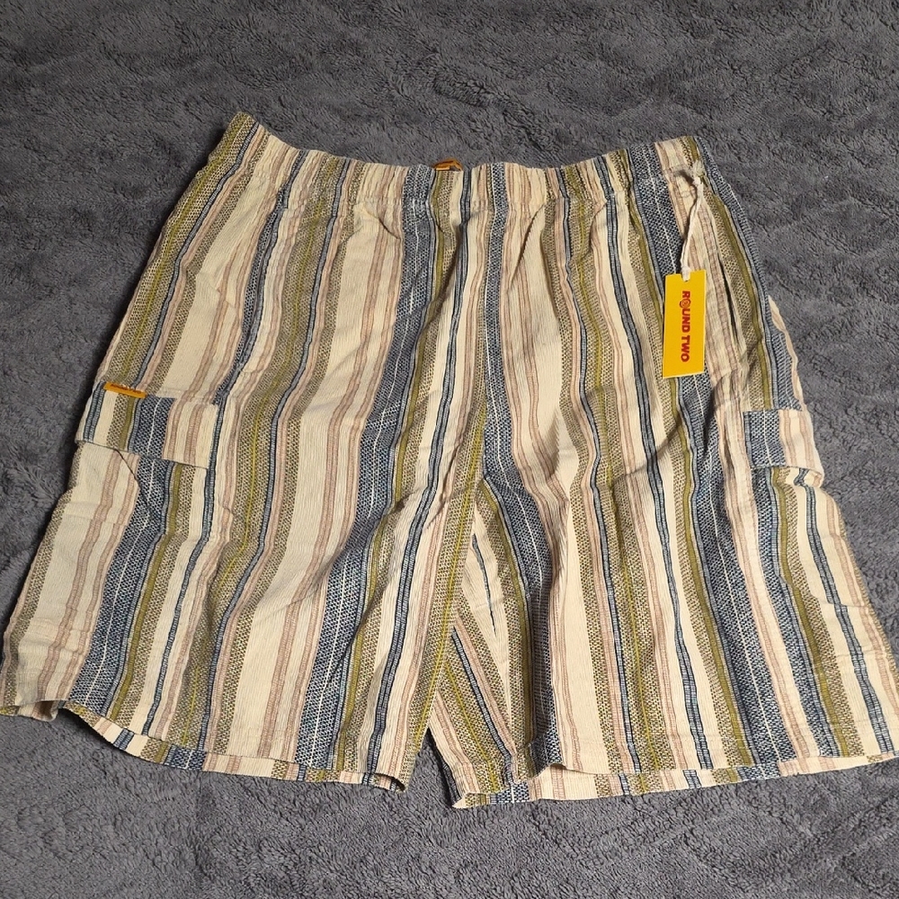 Round TWO Multicolor Striped Cargo Shorts